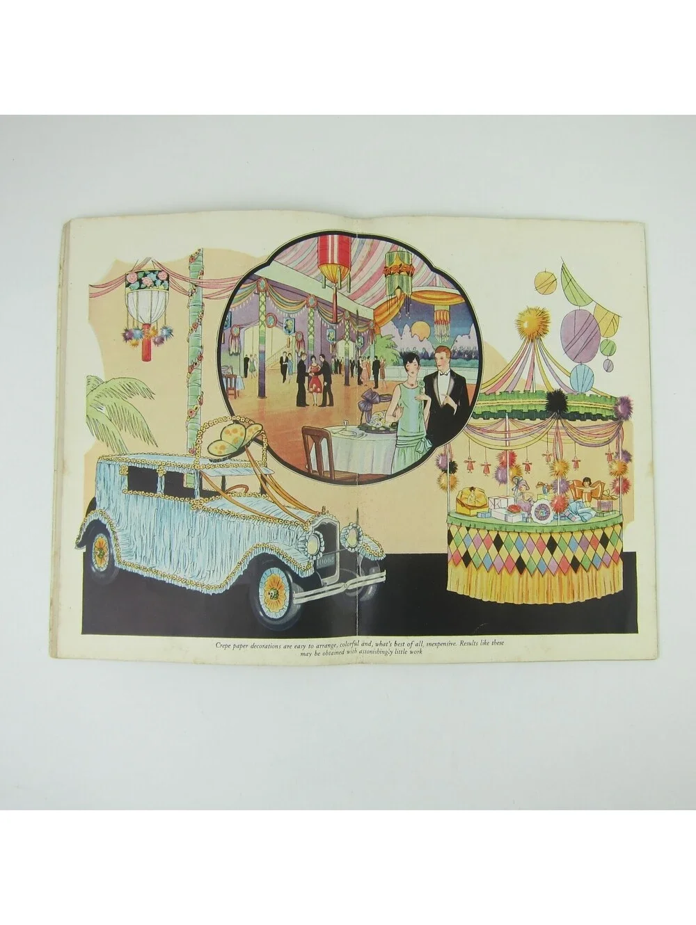 1927 Art Deco Dennison Booklet How to Decorate Halls Booths Automobiles Antique